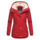 Marikoo Bikoo Damen gefütterte Winterjacke mit Teddyfell Rot Größe XXL - Gr. 44