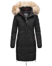 Navahoo Halina ladies winter quilted coat with faux fur - Black-Gr.M