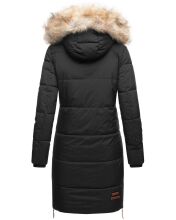 Navahoo Halina Damen Winter Steppmantel mit Kunstfell Schwarz Gr&ouml;&szlig;e L - Gr. 40