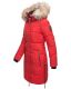 Navahoo Halina Damen Winter Steppmantel mit Kunstfell Rot Größe S - Gr. 36