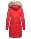 Navahoo Halina Damen Winter Steppmantel mit Kunstfell Rot Größe S - Gr. 36