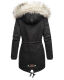 Navahoo Honigfee ladies parka winter jacket with fur collar - Black-Gr.XS