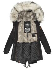 Navahoo Honigfee ladies parka winter jacket with fur collar - Black-Gr.S