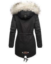 Navahoo Honigfee warme Damen Winterjacke mit Kapuze und Kunstfell Schwarz Gr&ouml;&szlig;e XXL - Gr. 44