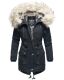 Navahoo Honigfee warme Damen Winterjacke mit Kapuze und Kunstfell Navy Größe S - Gr. 36