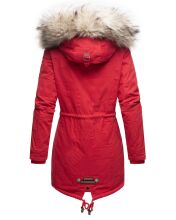 Navahoo Honigfee ladies parka winter jacket with fur collar - Red-Gr.XS