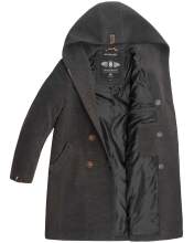 Marikoo Irukoo Herren Langer Winter Mantel mit Kapuze Anthrazit Größe XL - Gr. XL