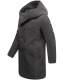 Marikoo Irukoo Herren Langer Winter Mantel mit Kapuze Anthrazit Größe XL - Gr. XL