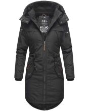 Marikoo Kamil Damen Parka Winterjacke mit Kapuze Schwarz...