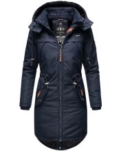 Marikoo Kamil Damen Parka Winterjacke mit Kapuze Navy Größe XL - Gr. 42