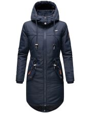 Marikoo Kamil Damen Parka Winterjacke mit Kapuze Navy Größe XL - Gr. 42