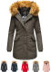 Marikoo Karmaa-Princess Damen Parka Winterjacke mit Fellkragen