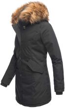 Marikoo Karmaa-Princess Damen Parka Winterjacke mit Fellkragen Schwarz-Gr.XS