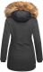 Marikoo Karmaa-Princess Damen Parka Winterjacke mit Fellkragen Schwarz-Gr.XS