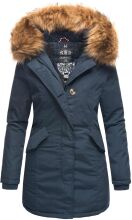 Marikoo Karmaa-Princess ladies parka winter jacket with fur collar Navy-Gr.XS