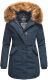 Marikoo Karmaa-Princess Damen Parka Winterjacke mit Fellkragen Navy-Gr.M