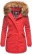 Marikoo Karmaa-Princess Damen Parka Winterjacke mit Fellkragen Rot-Gr.XS