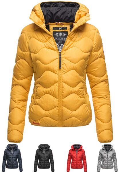 Navahoo Damen Winter Steppjacke B355 - Mit Abnehmbarem Kunstfellkragen