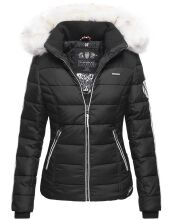 Navahoo Khingaas Damen Winter Steppjacke mit Kapuze Schwarz Größe XS - Gr. 34