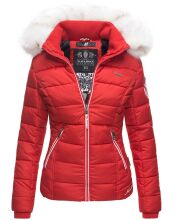 Navahoo Khingaas Damen Winter Steppjacke mit Kapuze Rot Größe S - Gr. 36