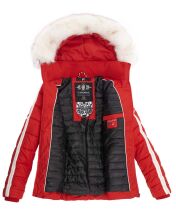 Navahoo Khingaas Damen Winter Steppjacke mit Kapuze Rot Größe S - Gr. 36