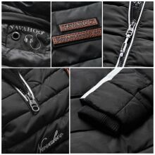 Navahoo Khingaas Damen Winter Steppjacke mit Kapuze Rot Größe S - Gr. 36