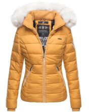 Navahoo Khingaas Damen Winter Steppjacke mit Kapuze Gelb Größe S - Gr. 36