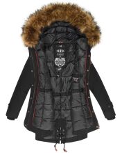 Marikoo La Viva Princess Damen Winterjacke mit Kapuze Schwarz Größe M - Gr. 38