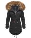 Marikoo La Viva Princess Damen Winterjacke mit Kapuze Schwarz Größe M - Gr. 38