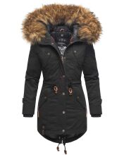 Marikoo La Viva Princess Damen Winterjacke mit Kapuze Schwarz Größe L - Gr. 40