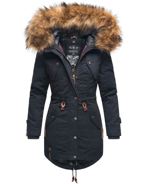 Marikoo La Viva Princess Damen Winterjacke mit Kapuze Navy Größe S - Gr. 36