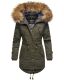 Marikoo La Viva Princess ladies winterjacket with fur collar - Olive-Gr.S