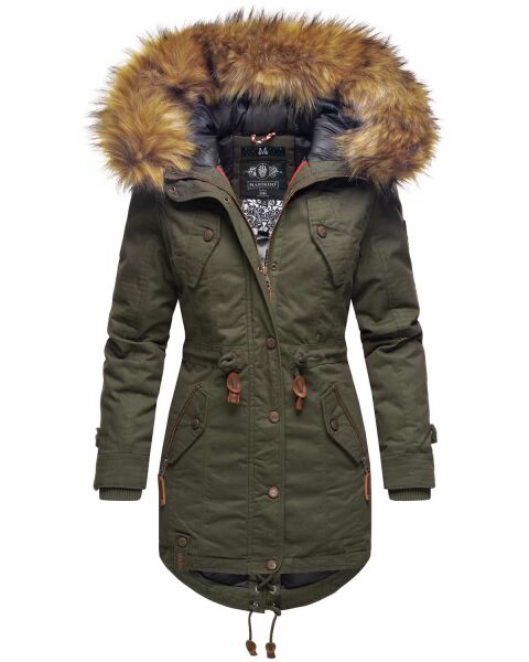 Marikoo La Viva Princess ladies winterjacket with fur collar - Olive-Gr.M