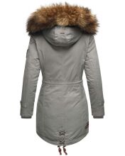 Marikoo La Viva Princess Damen Winterjacke mit Kapuze Hellgrau Größe S - Gr. 36