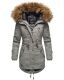 Marikoo La Viva Princess Damen Winterjacke mit Kapuze Hellgrau Größe S - Gr. 36