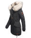 Navahoo Lady Like warme Damen Winterjacke mit Kapuze und Kunstfell Schwarz Größe S - Gr. 36