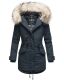 Navahoo Lady Like warme Damen Winterjacke mit Kapuze und Kunstfell Navy Größe L - Gr. 40