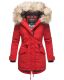 Navahoo Lady Like warme Damen Winterjacke mit Kapuze und Kunstfell Rot Größe XS - Gr. 34