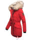 Navahoo Lady Like warme Damen Winterjacke mit Kapuze und Kunstfell Rot Größe XS - Gr. 34