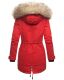 Navahoo Lady Like warme Damen Winterjacke mit Kapuze und Kunstfell Rot Größe XS - Gr. 34