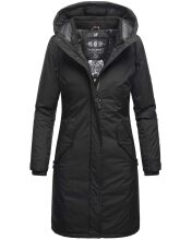 Navahoo Letiziaa lange Damen Parka Winterjacke mit Kapuze Schwarz Größe S - Gr. 36