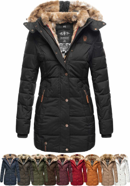 Marikoo Damen Winterjacke mit Kapuze