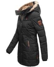 Marikoo warme Damen Steppmantel Winterjacke mit Kapuze Schwarz Größe XS - Gr. 34