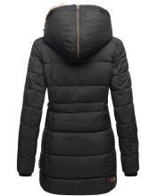 Marikoo warme Damen Steppmantel Winterjacke mit Kapuze Schwarz Größe XS - Gr. 34