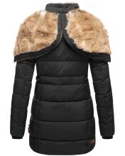 Marikoo warme Damen Steppmantel Winterjacke mit Kapuze Schwarz Größe XS - Gr. 34