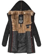 Marikoo warme Damen Steppmantel Winterjacke mit Kapuze Schwarz Größe XS - Gr. 34