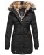 Marikoo warme Damen Steppmantel Winterjacke mit Kapuze Schwarz Größe XS - Gr. 34