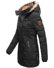 Marikoo warme Damen Steppmantel Winterjacke mit Kapuze Schwarz Größe S - Gr. 36