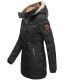 Marikoo warme Damen Steppmantel Winterjacke mit Kapuze Schwarz Größe S - Gr. 36