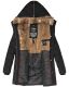 Marikoo warme Damen Steppmantel Winterjacke mit Kapuze Schwarz Größe L - Gr. 40